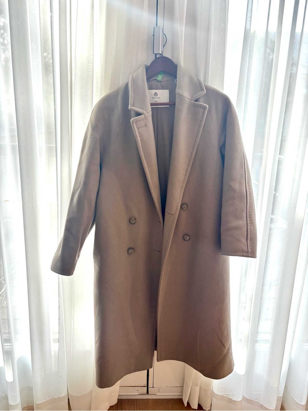 Babaton Slouch Coat Double-Breasted - Taupe